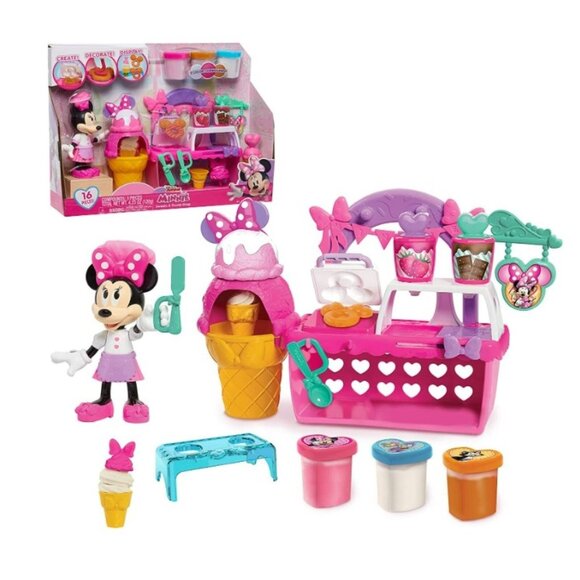 Disney Junior Minnie Mouse Sweets & Treats Shop – 16-Piece Pretend Play Food Set - Picture 1 of 6